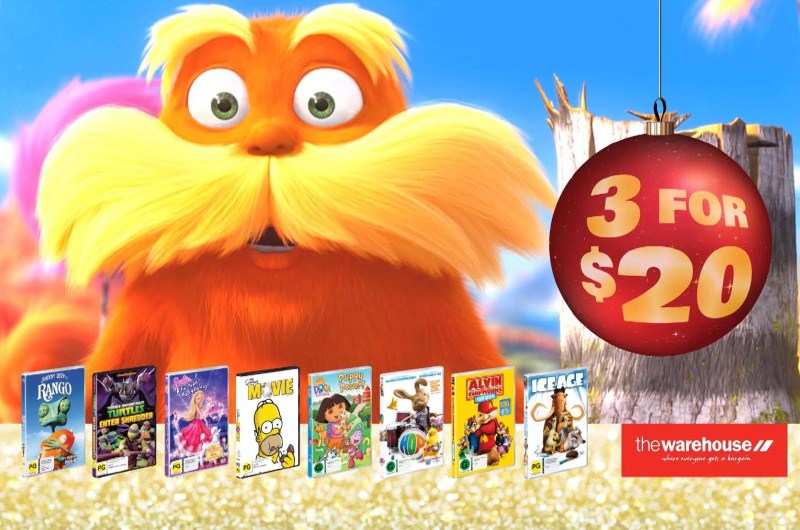 The Warehouse 3 For $20 Kids DVD Christmas Promotion